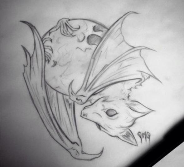 Disegno tatuaggio pipistrello