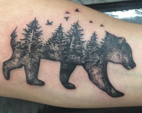 tatuaggio orso artistico